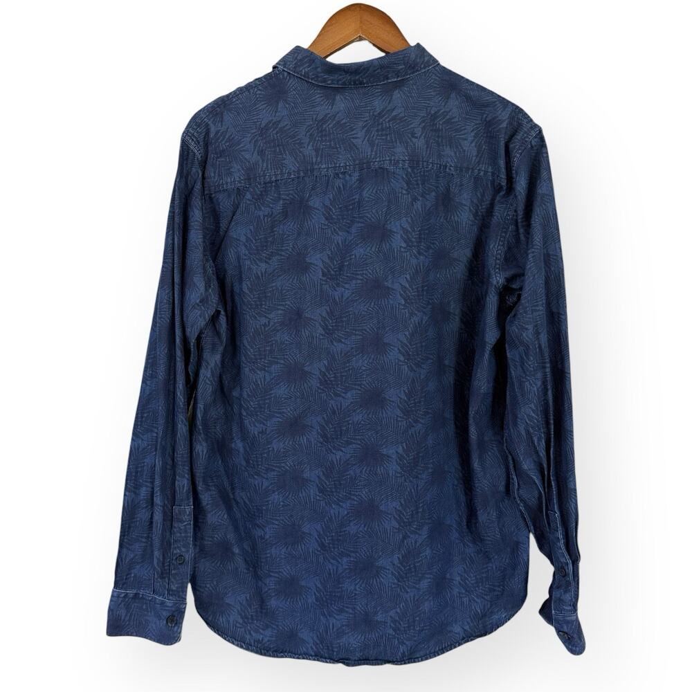 Armani Exchange AX Mens Denim Shirt Mens L Palm Leaf Print Long Sleeve Button Up - Picture 6 of 10